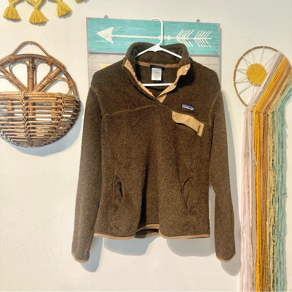 Patagonia Women's Re-Tool Snap-T Brown Tan Fleece Pullover